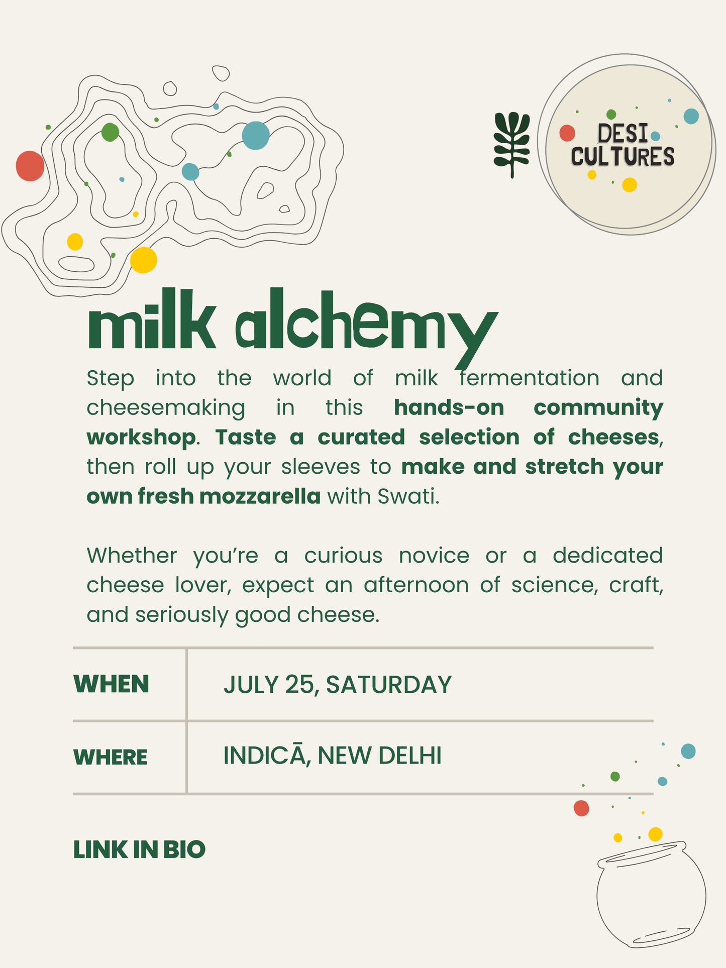 Milk Alchemy (Cheese-making & Tasting Workshop) | July 25